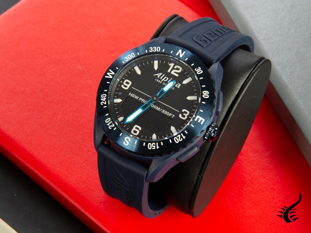 Montre connectée Alpina Alpiner X, 45 mm, bleu, GMT, alarme, date, AL-283LBN5NAQ6