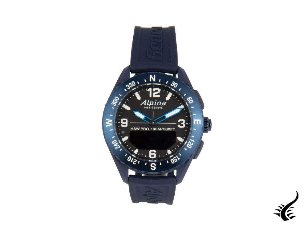 Montre connectée Alpina Alpiner X, 45 mm, bleu, GMT, alarme, date, AL-283LBN5NAQ6