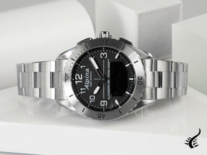 Montre connectée Alpina AlpinerX Alive, noire, GMT, alarme, AL-284LBBW5TAQ1B