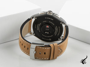 Montre connectée Alpina AlpinerX Alive, noire, GMT, alarme, marron, AL-284LBBW5SSAQ6L