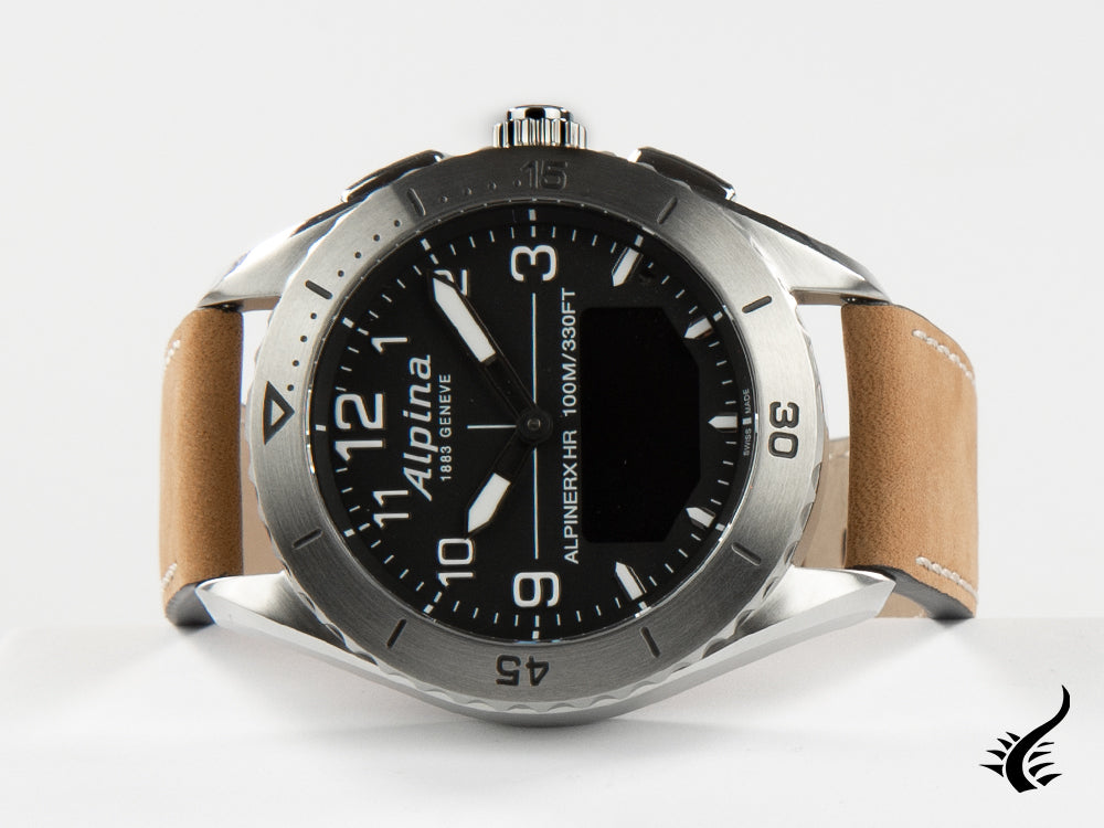 Alpina AlpinerX Alive Smartwatch, Black, GMT, Alarm, Brown, AL-284LBBW5SSAQ6L
