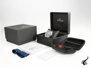 Montre connectée Alpina AlpinerX Alive, bleu, GMT, alarme, bleu, AL-284LNNR5SSAQ6L