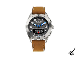 Alpina AlpinerX Alive Smartwatch, Grey, GMT, Alarm, Brown, AL-284LGGN5TAQ1L