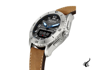 Montre connectée Alpina AlpinerX Alive, gris, GMT, alarme, marron, AL-284LGGN5TAQ1L