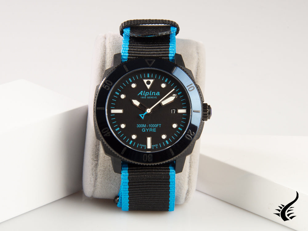 Montre automatique Alpina Seastrong Diver Gyre, noire, édition limitée, AL-525LBN4VG6