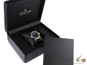 Montre à quartz Alpina Startimer Pilot, 42 mm, GMT, gris, Nato, jaune, AL-247BBG4S6