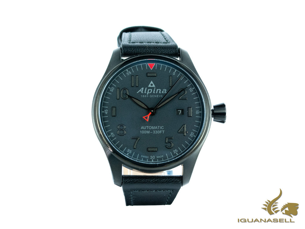 Alpina Startimer Pilot Shadow Line Automatic Watch, AL-525, PVD, 44mm, Blue, Day