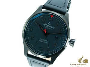 Montre automatique Alpina Startimer Pilot Shadow Line, AL-525, PVD, 44 mm, bleu, jour