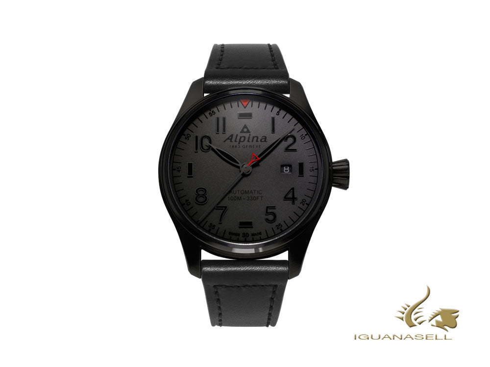 Montre automatique Alpina Startimer Pilot Shadow Line, AL-525, PVD, noir, jour