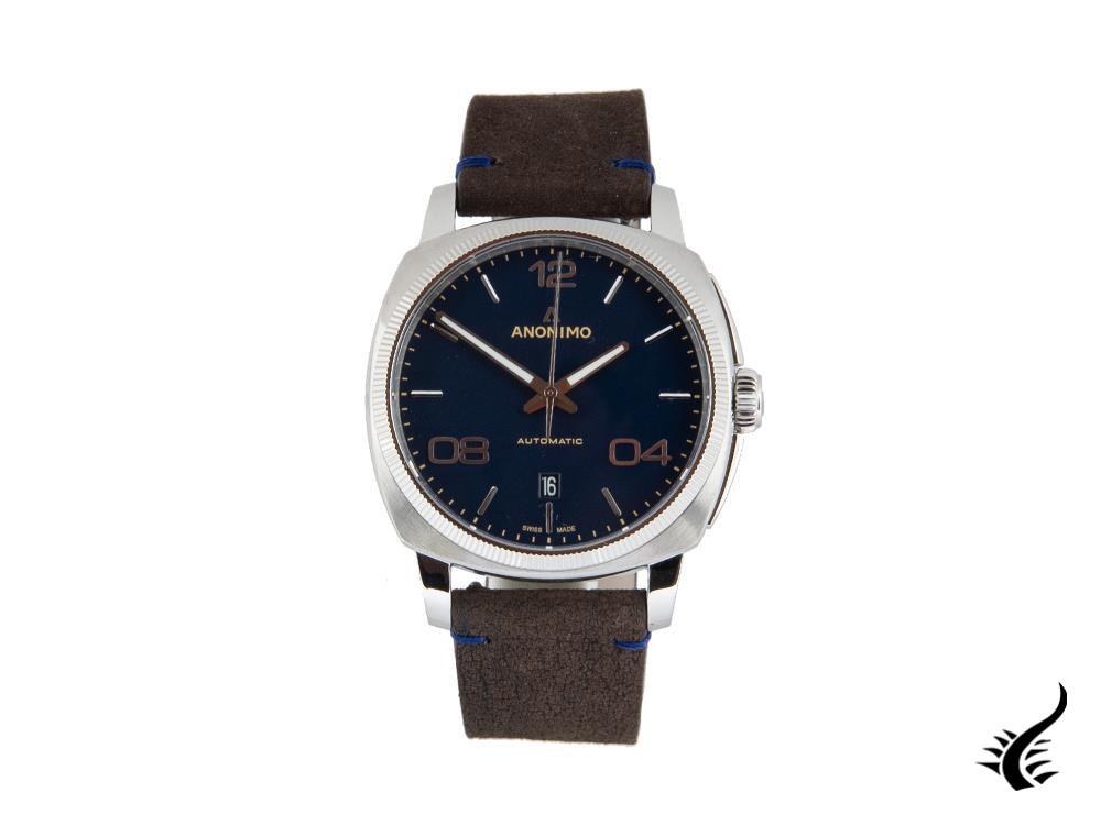 Anonimo Epurato Automatic Watch, Blue, 42 mm, Leather strap, AM-4000.01.108.K35