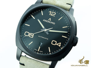 Montre automatique Anonimo Epurato Safari, DLC, noire, 42 mm, AM-4000.02.292.K19