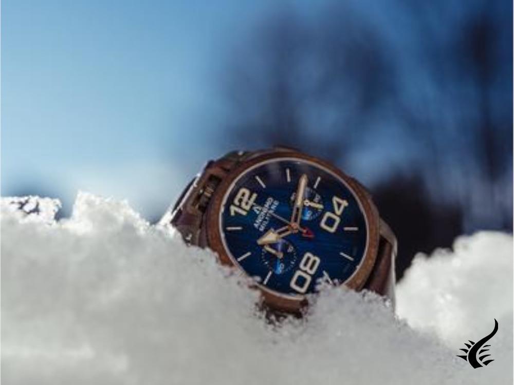 Montre automatique Anonimo Militare Chrono en bronze oxydé, bleu, 43,5 mm, LE