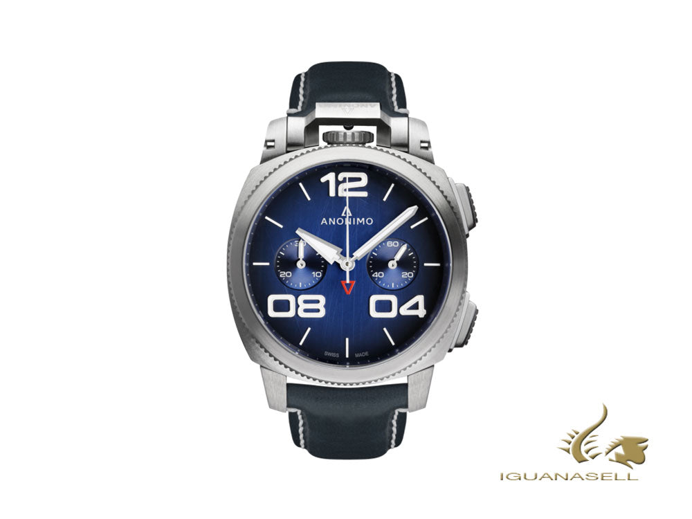 Anonimo Militare Chrono Automatic Watch, Blue, 43,4 mm, AM-1120.01.003.A03