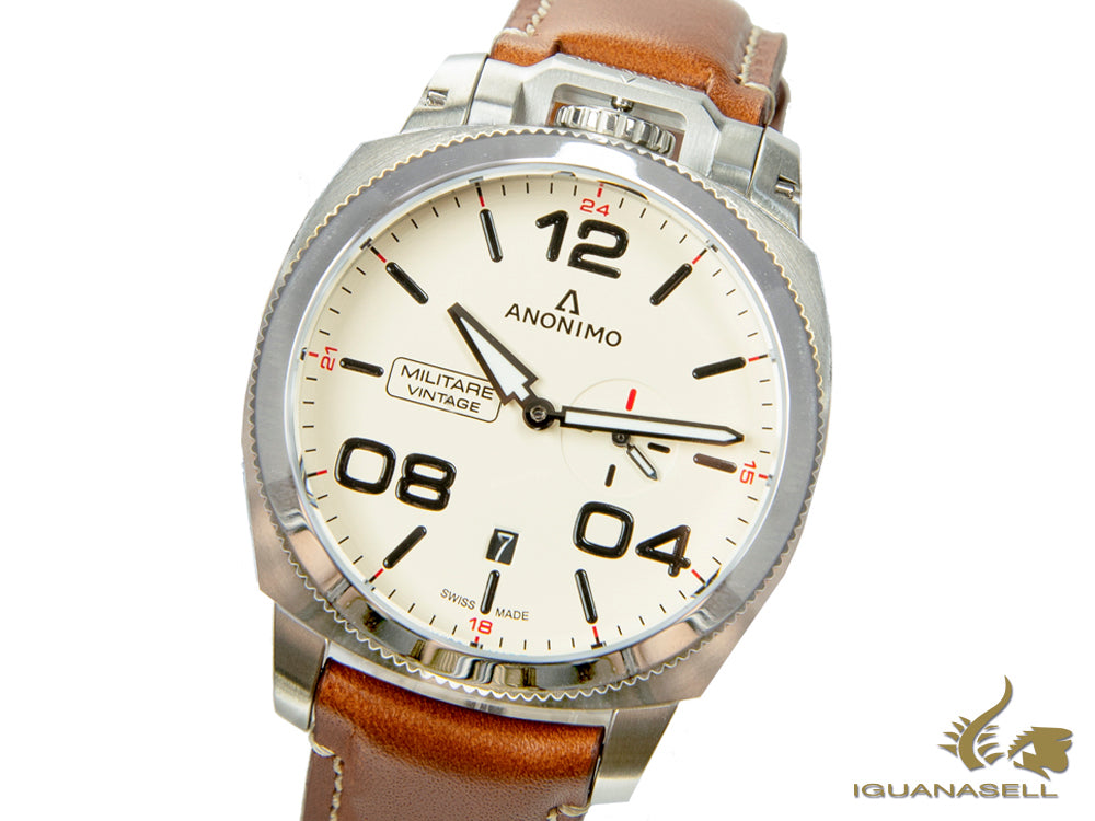 Anonimo Militare Vintage Automatic Watch, White, 43,4 mm, AM-1021.01.001.A02