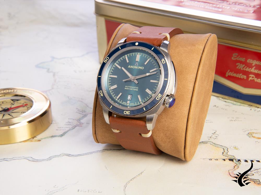 Anonimo Nautilo Vintage Automatic Watch, Blue, 42 mm, 20 atm, AM-5019.06.103.I12