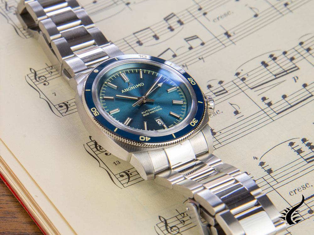 Anonimo Nautilo Vintage Automatic Watch, Blue, 42 mm, 20 atm, AM-5019.06.103.M01