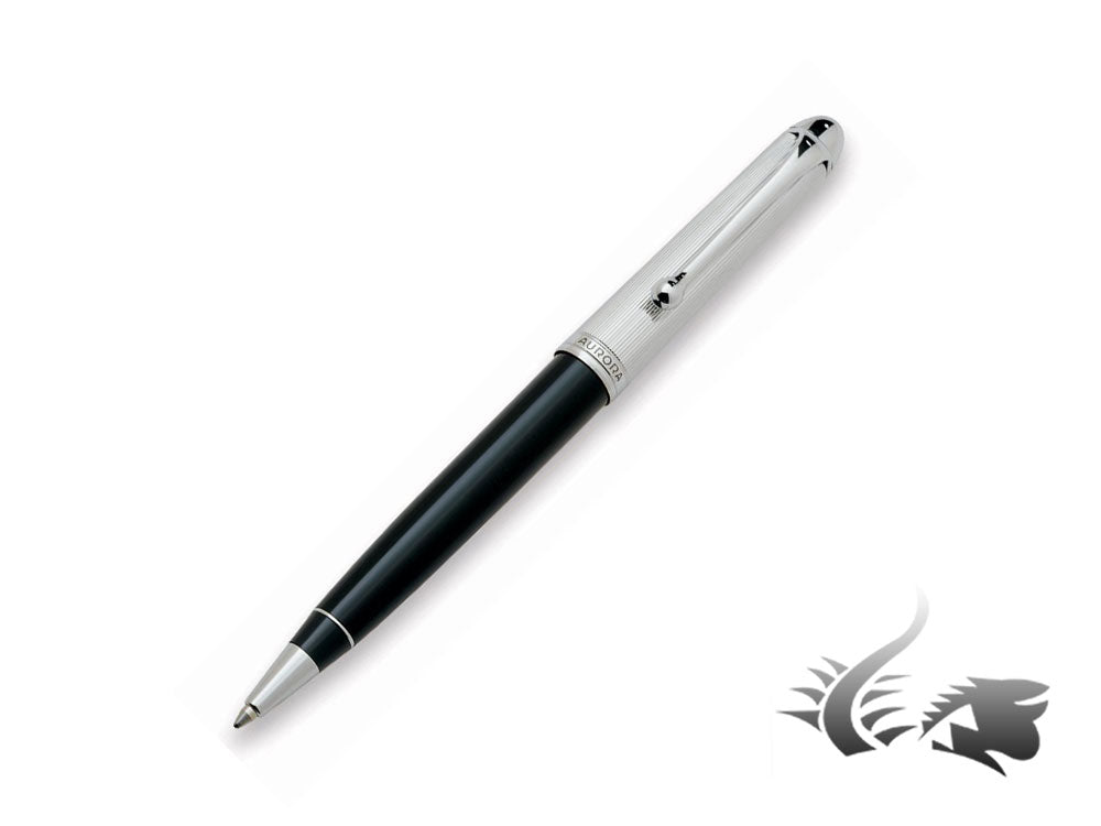 Aurora 88 Ballpoint Pen, Resin, Black, Chrome Trim, 827