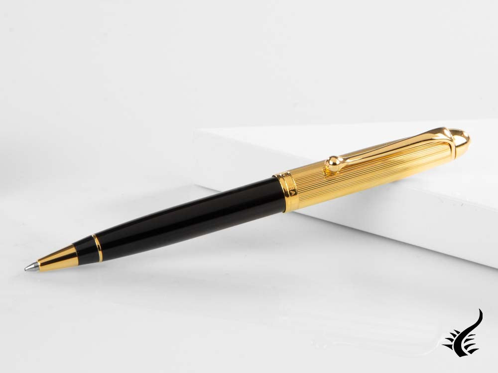 Aurora 88 Ballpoint pen, Black resine, Gold plated trim, 831