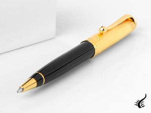 Aurora 88 Ballpoint pen, Black resine, Gold plated trim, 831