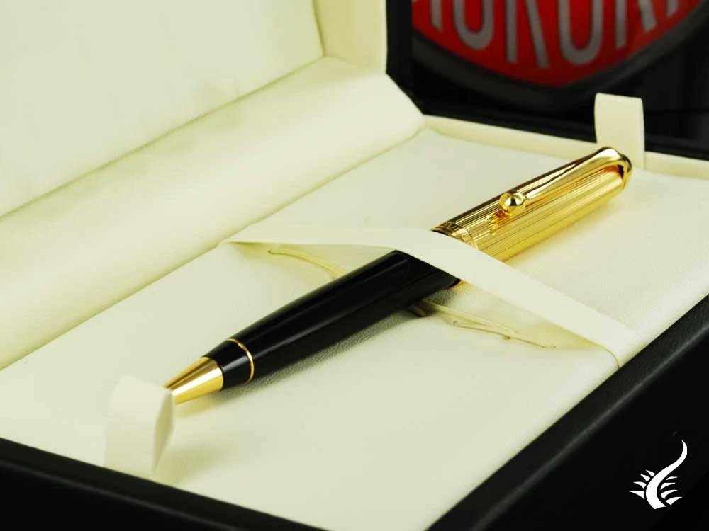 Aurora 88 Ballpoint pen, Black resine, Gold plated trim, 831