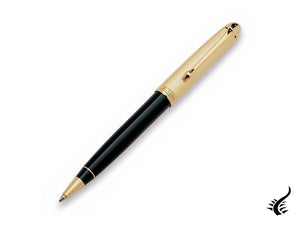 Aurora 88 Ballpoint pen, Black resine, Gold plated trim, 831