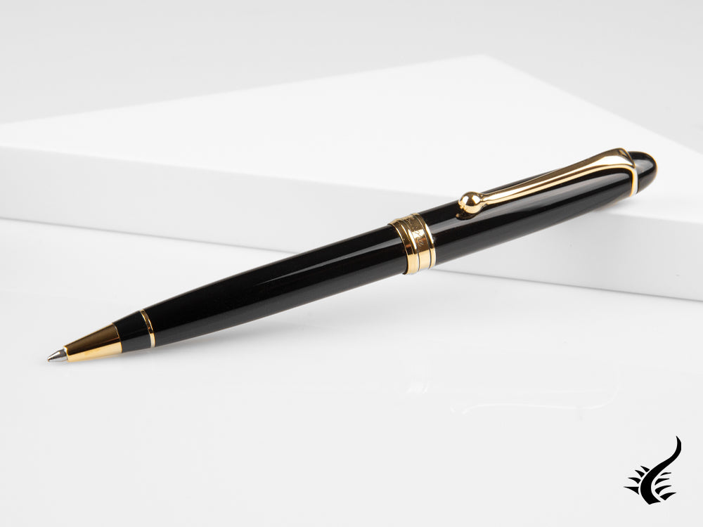 Aurora 88 Ballpoint pen, Resin, Black, Gold plated, 830