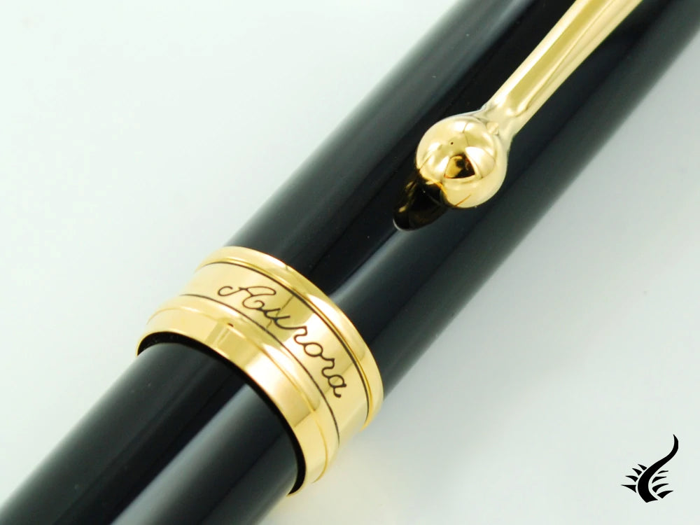 Aurora 88 Ballpoint pen, Resin, Black, Gold plated, 830