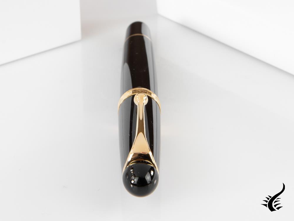 Aurora 88 Big Fountain Pen, Black Resin, Gold plated, 800