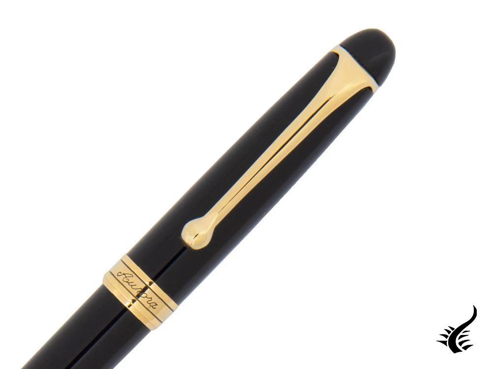 Aurora 88 Big Fountain Pen, Black Resin, Gold plated, 800