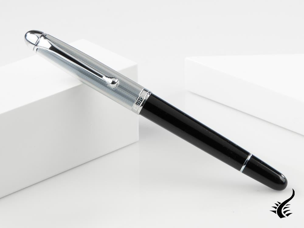 Aurora 88 Fountain Pen, Black Resin, Chrome Trim, 817