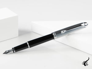 Aurora 88 Fountain Pen, Black Resin, Chrome Trim, 817