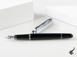 Stylo plume Aurora 88, résine noire, garniture chromée, 817