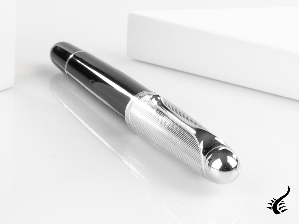 Aurora 88 Big Fountain Pen, Black Resin, Chrome trim, 806