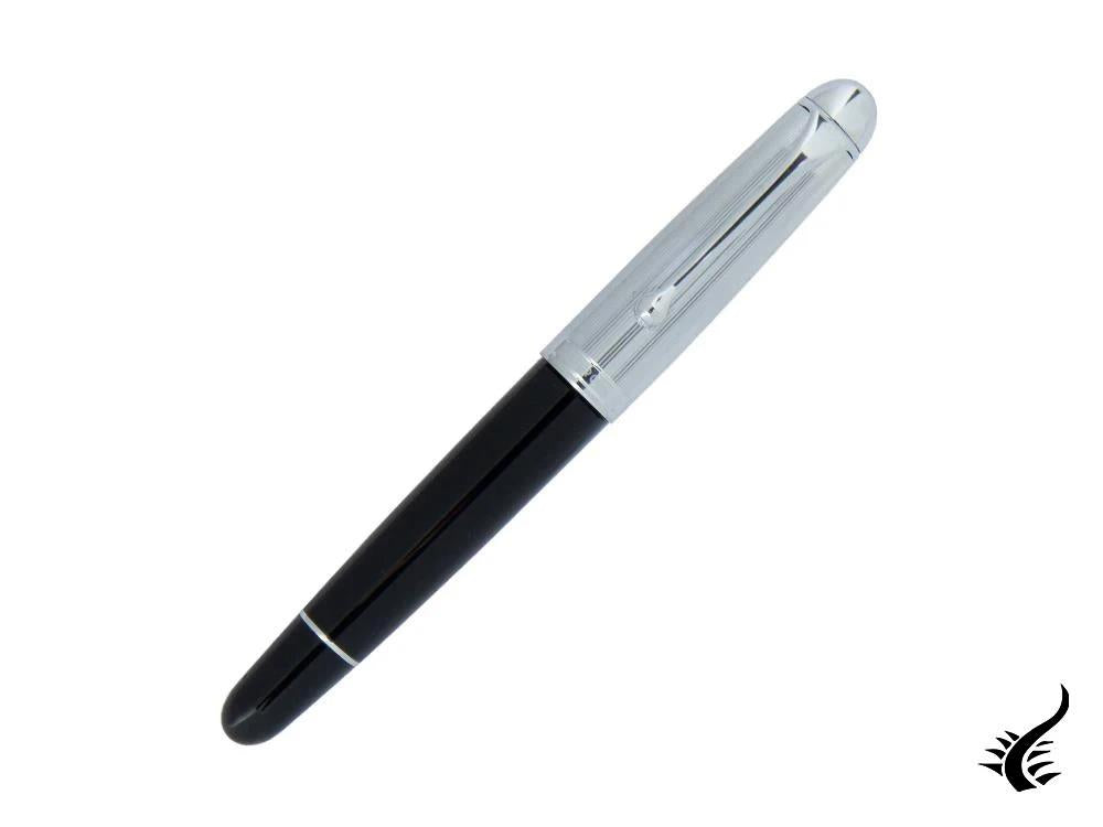 Aurora 88 Big Fountain Pen, Black Resin, Chrome trim, 806