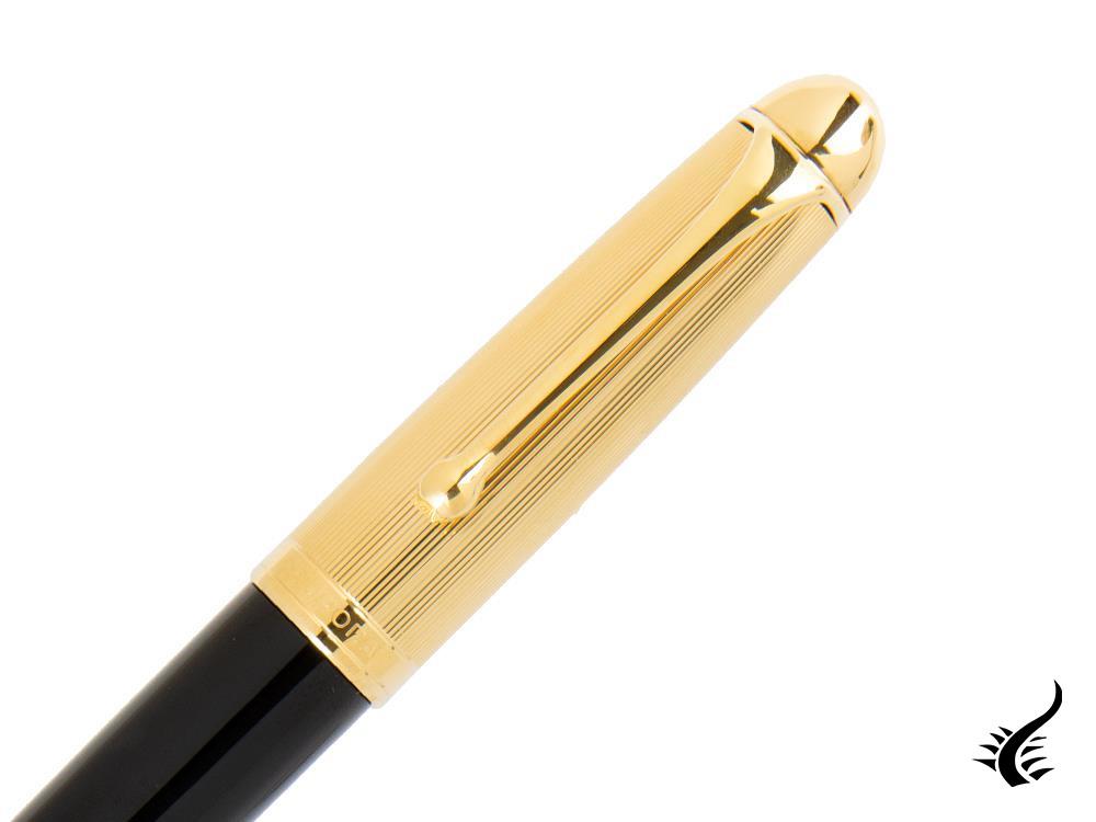 Aurora 88 Big Fountain Pen, Black Resin, Gold trim, 801