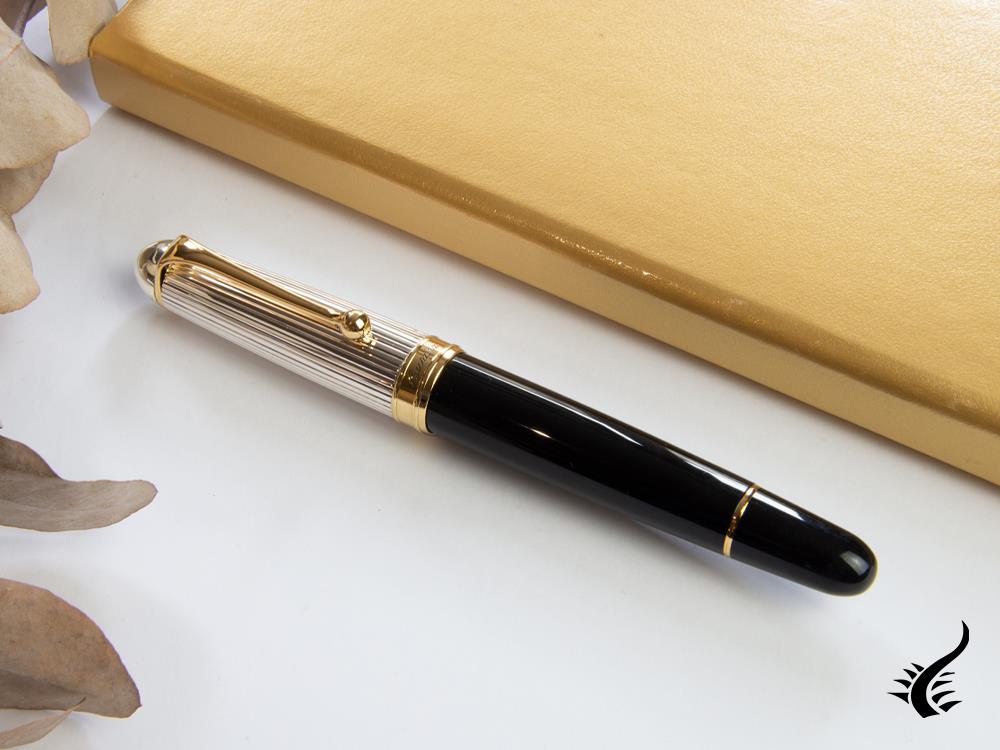 Aurora 88 Big Fountain Pen, Black Resin, Gold trim, 803