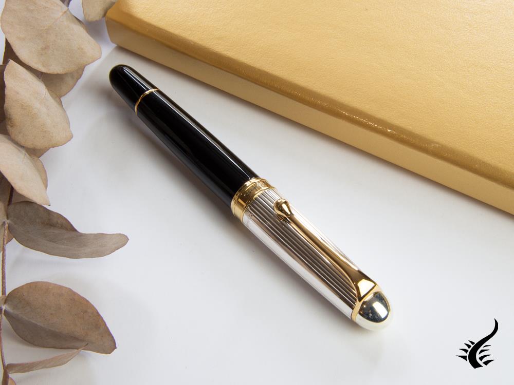 Aurora 88 Big Fountain Pen, Black Resin, Gold trim, 803