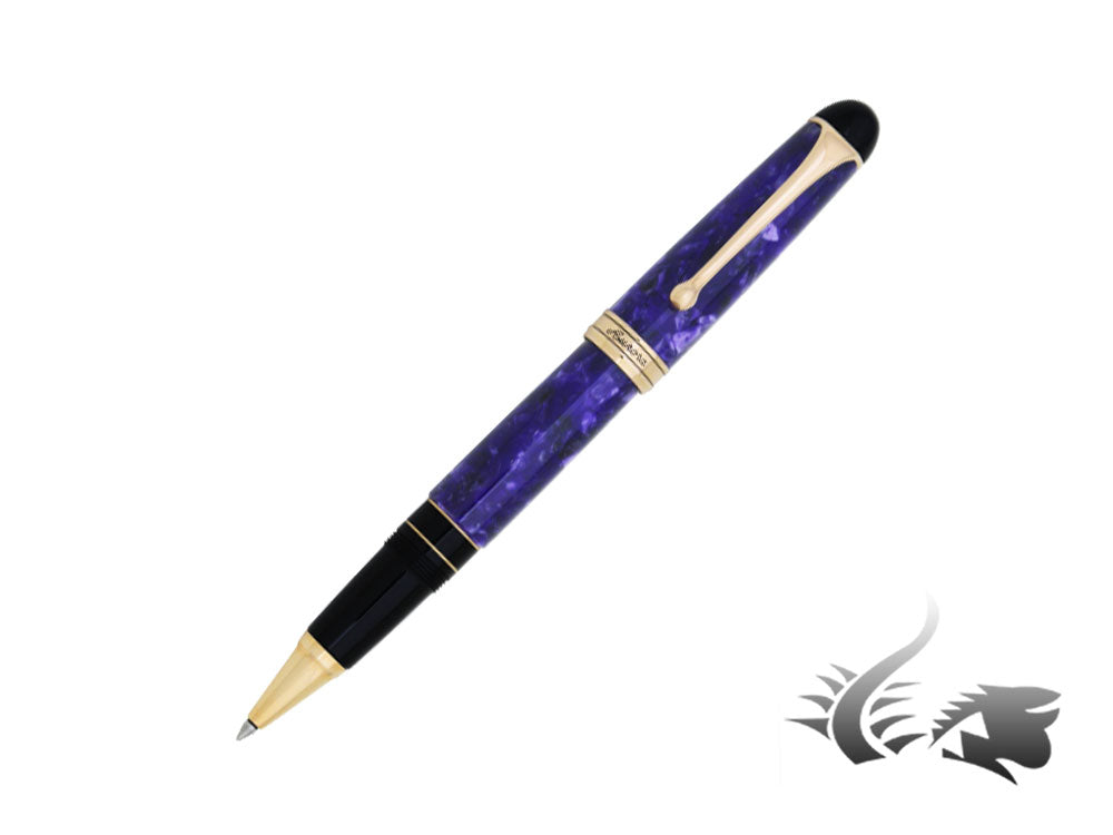 Aurora 88 Nebulosa Rollerball Pen, Auroloide, Purple, Rose Gold Trim, 878-VI