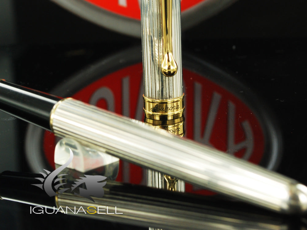 Aurora, 88, Aurora 88 Rollerball pen, Gold trim, Silver .925, 876