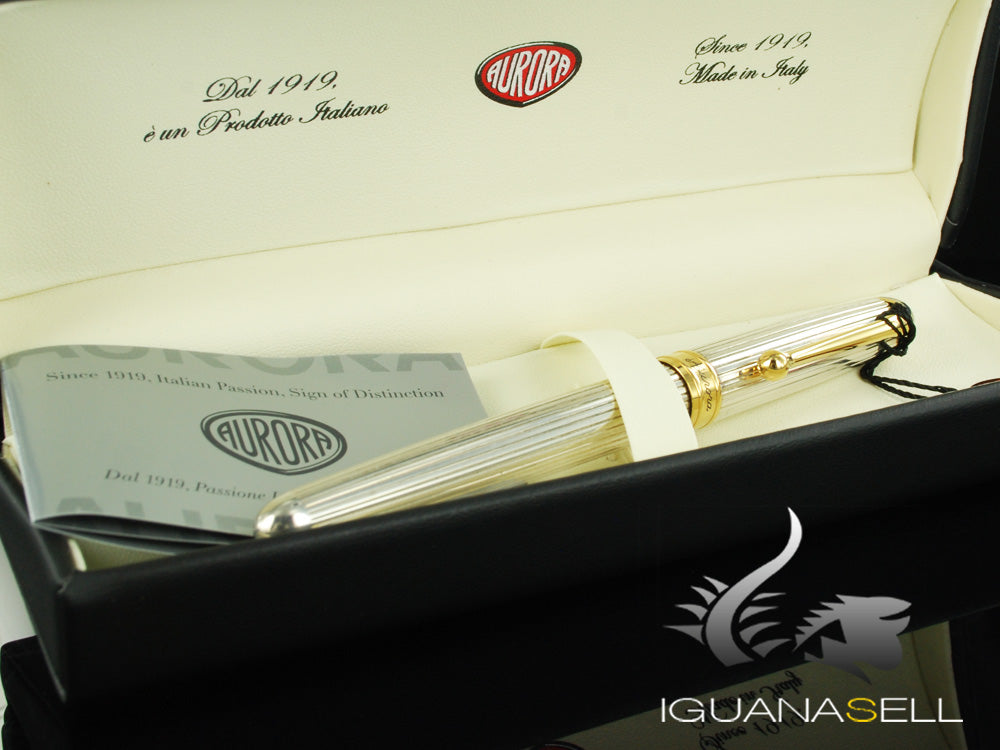 Aurora, 88, Aurora 88 Rollerball pen, Gold trim, Silver .925, 876