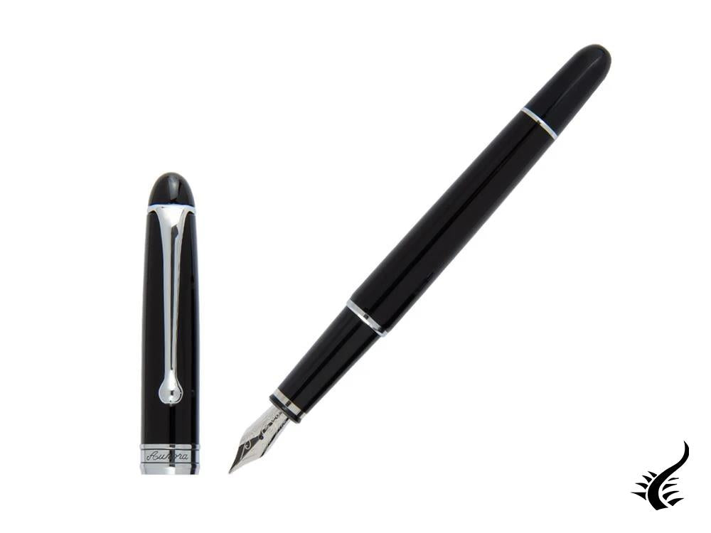 Stylo plume Aurora 88, petit modèle, résine noire, garniture chromée, 810C