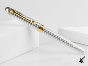 Aurora 88 Small Fountain Pen, Silver .925, Gold trim, 816