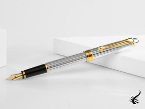 Aurora 88 Small Fountain Pen, Silver .925, Gold trim, 816