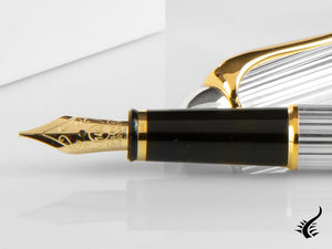 Aurora 88 Small Fountain Pen, Silver .925, Gold trim, 816