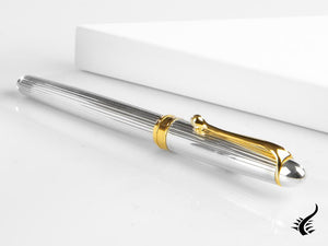 Aurora 88 Small Fountain Pen, Silver .925, Gold trim, 816