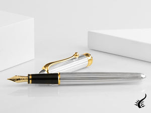 Aurora 88 Small Fountain Pen, Silver .925, Gold trim, 816