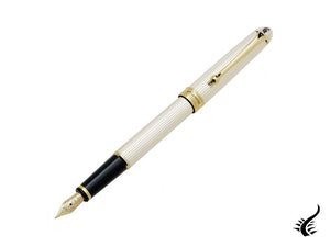 Aurora 88 Small Fountain Pen, Silver .925, Gold trim, 816