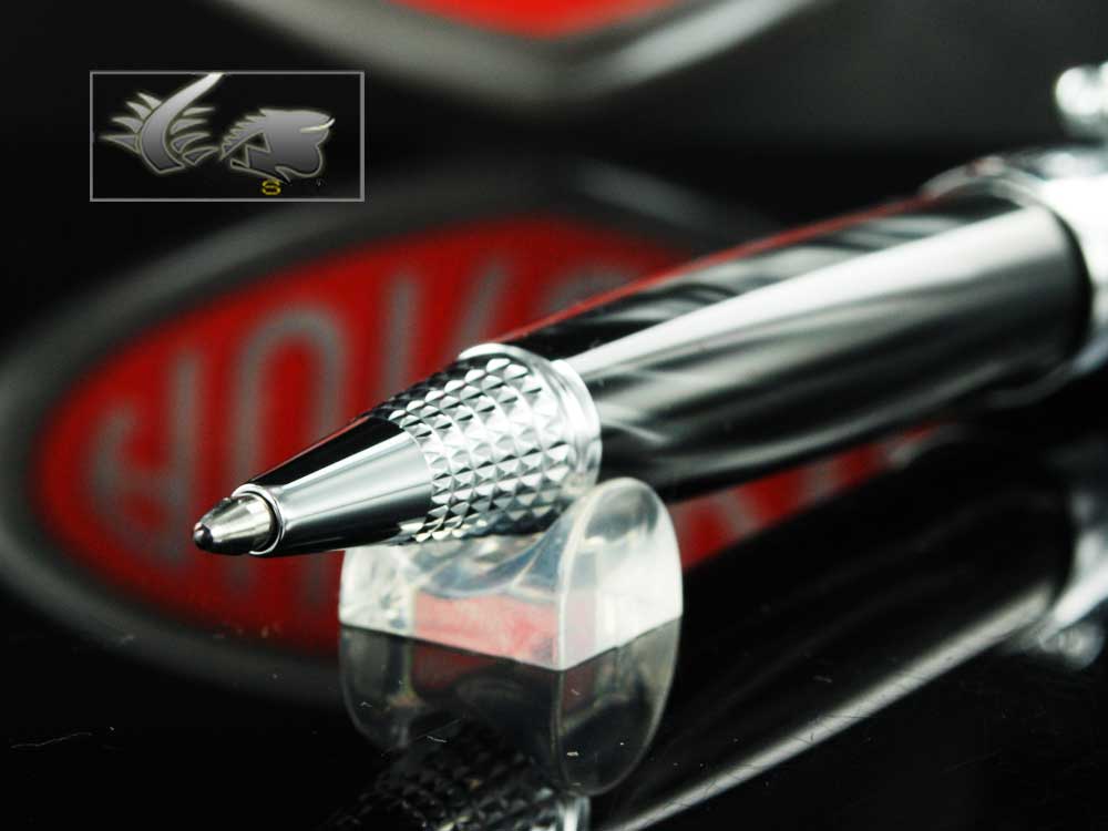 Aurora Alpha Ballpoint pen, Resin, Chrome Trim, Black, H31CN