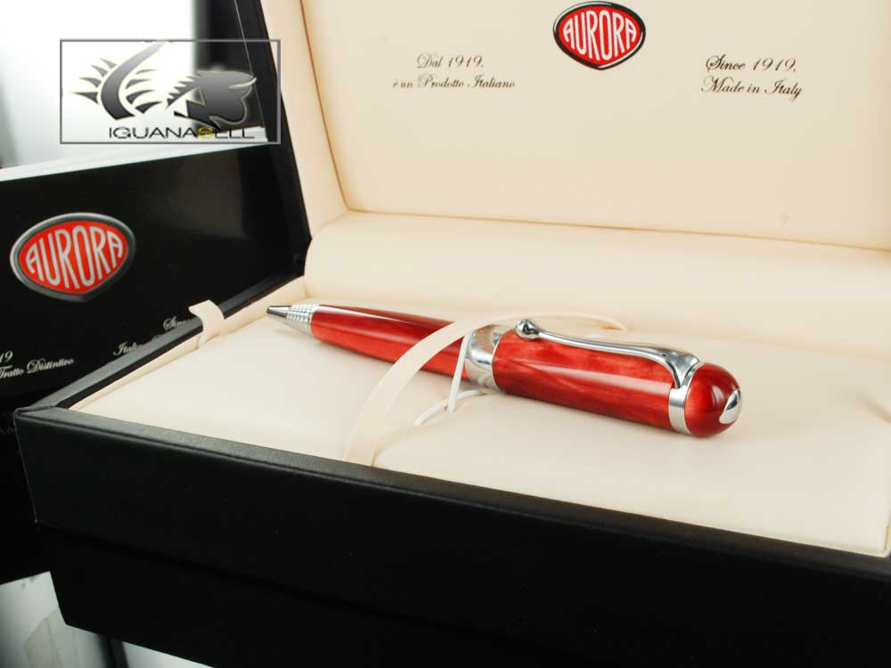 Aurora Alpha Ballpoint pen, Resin, Chrome Trim, Red, H31CR