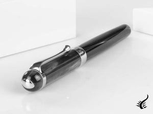 Aurora Alpha Fountain Pen, Black Resin, Chrome Trim, H11CN